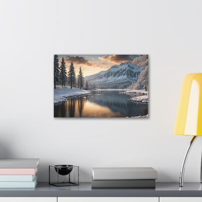 Snowy Lake - Canvas Gallery Wraps