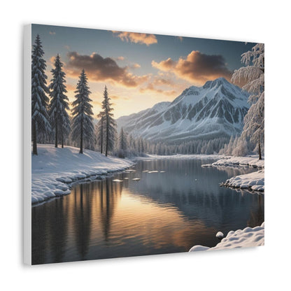 Snowy Lake - Canvas Gallery Wraps