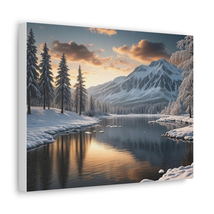 Snowy Lake - Canvas Gallery Wraps