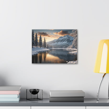 Snowy Lake - Canvas Gallery Wraps