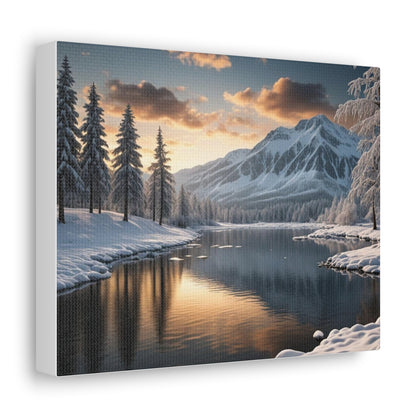 Snowy Lake - Canvas Gallery Wraps