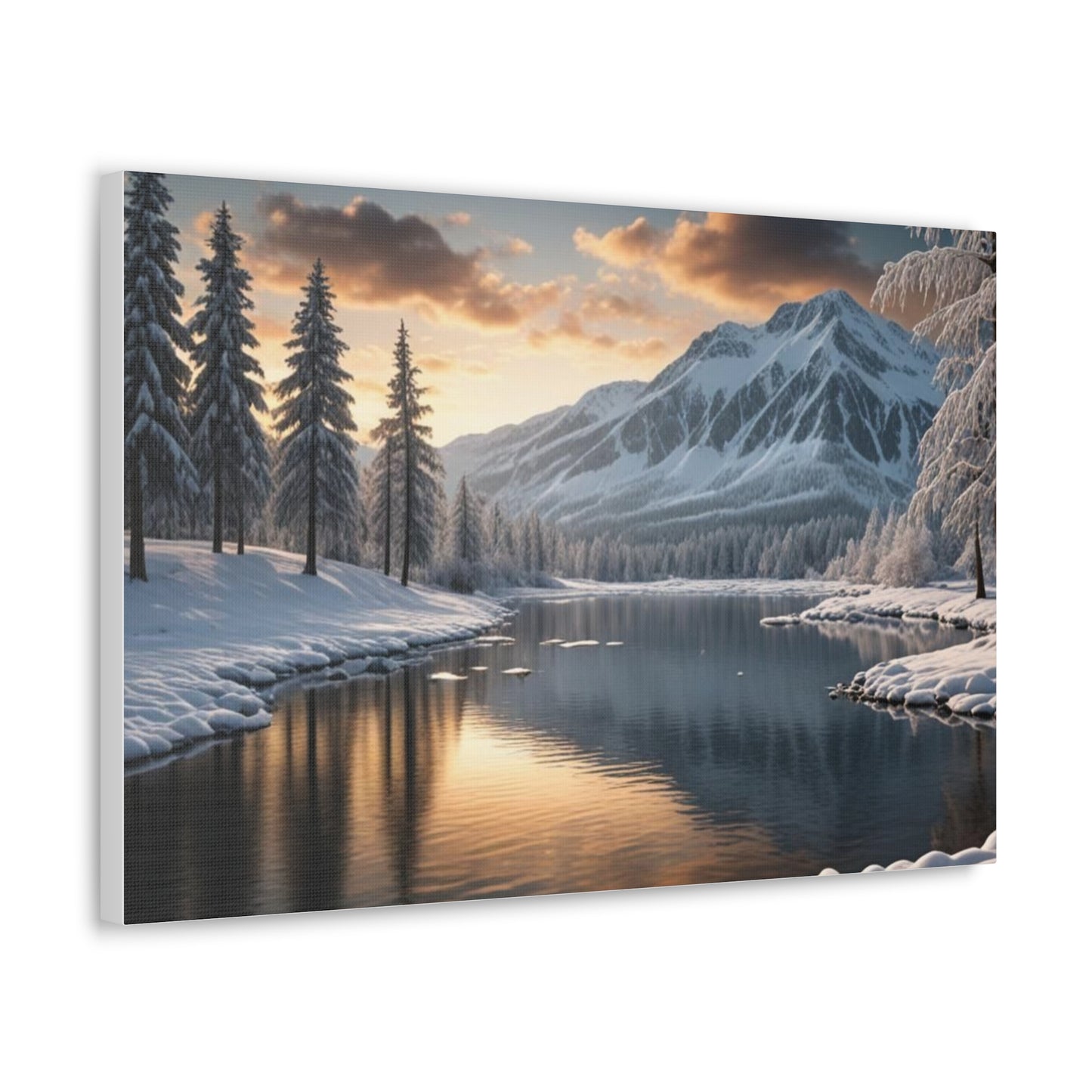 Snowy Lake - Canvas Gallery Wraps