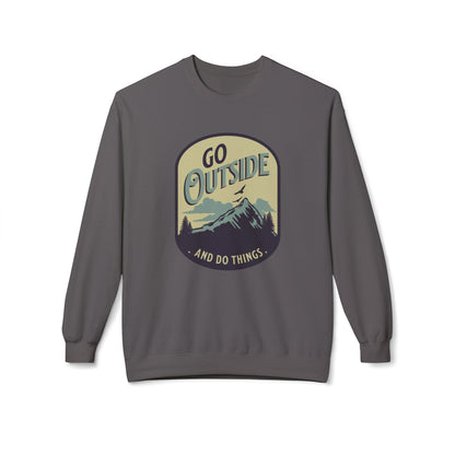 Go Outside and Do Things - Unisex Midweight Softstyle Fleece Crewneck Sweatshirt