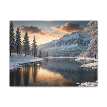 Snowy Lake - Canvas Gallery Wraps