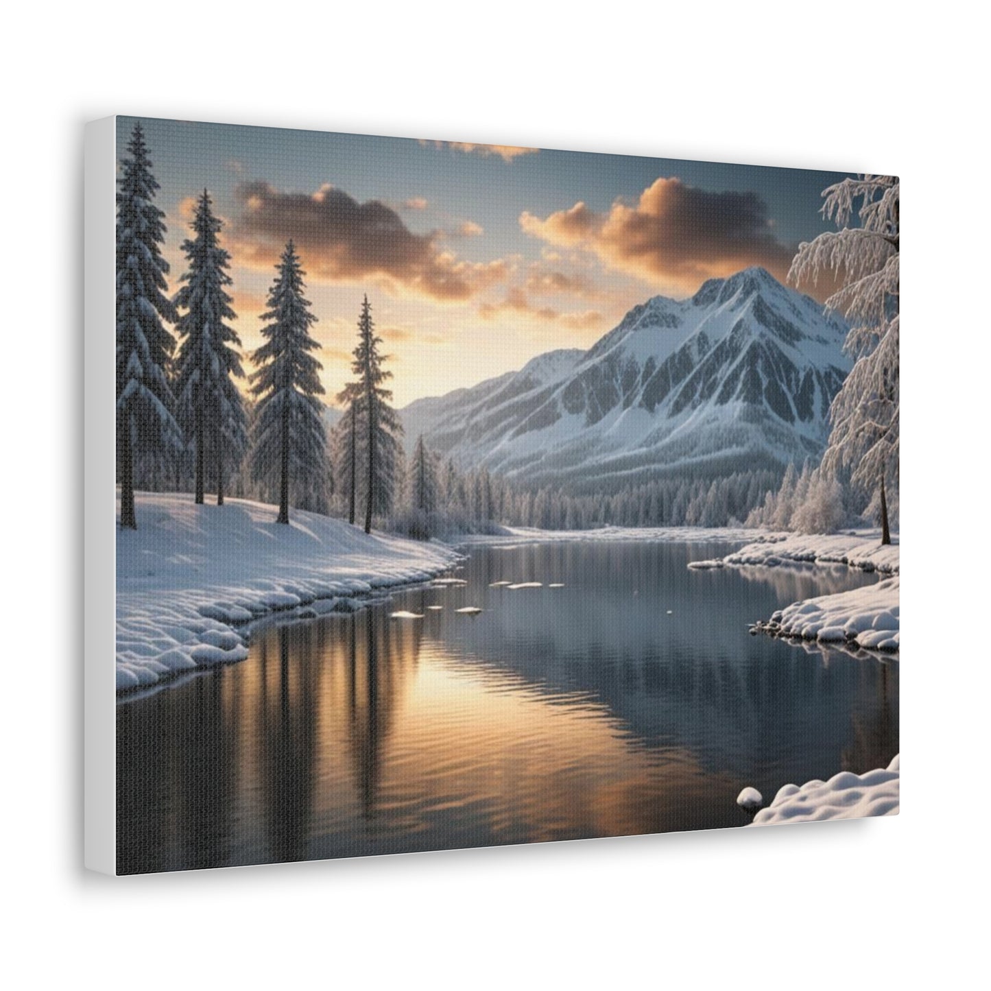 Snowy Lake - Canvas Gallery Wraps