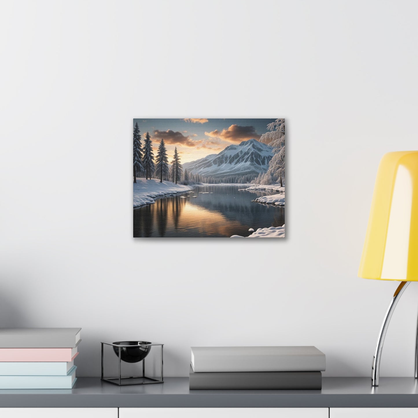 Snowy Lake - Canvas Gallery Wraps