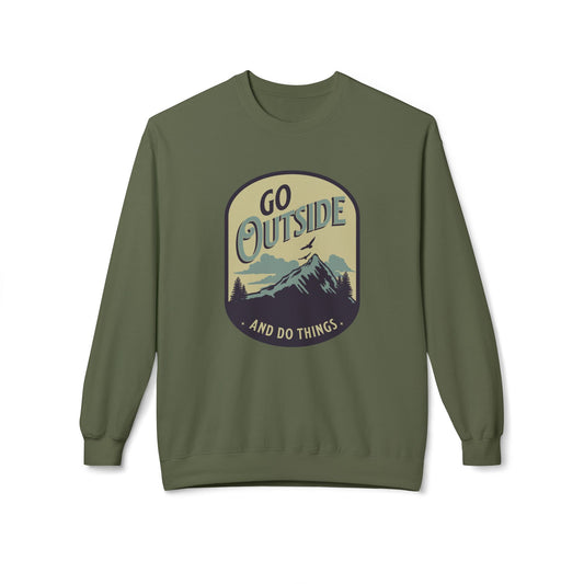 Go Outside and Do Things - Unisex Midweight Softstyle Fleece Crewneck Sweatshirt