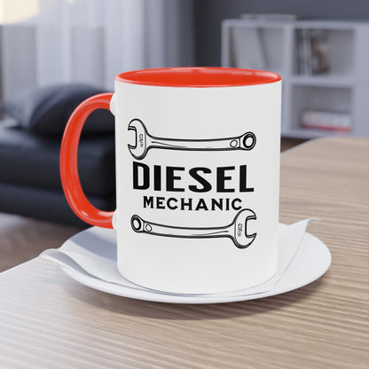 Diesel Mechanic - Two-Tone Coffee Mug, 11oz