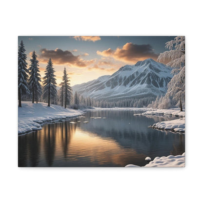 Snowy Lake - Canvas Gallery Wraps