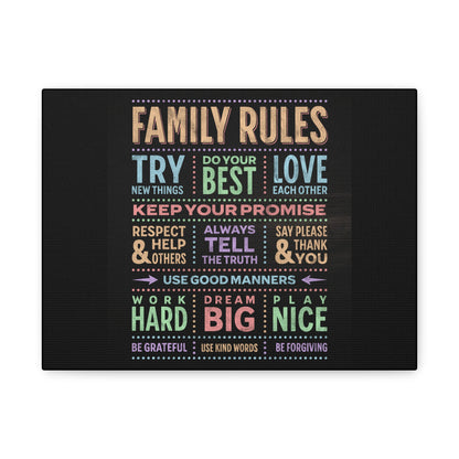 Family Rules - Matte Canvas, Stretched, 1.25"