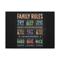 Family Rules - Matte Canvas, Stretched, 1.25"