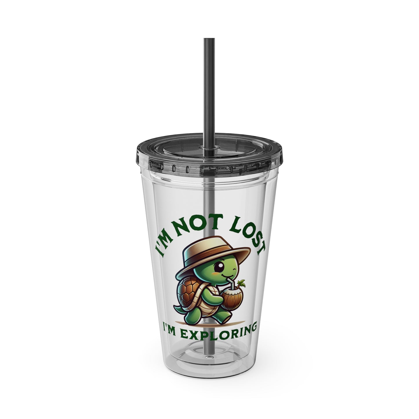 I'm Not Lost, I'm Exploring - Sunsplash Tumbler with Straw, 16oz